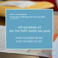 Phát - Nhận Hồ sơ đăng ký dự thi kỳ thi THPT Quốc Gia 2016
