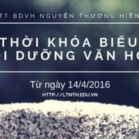 TKB các lớp Bồi Dưỡng Văn Hóa 9-10-11 từ ngày 14/4/2016